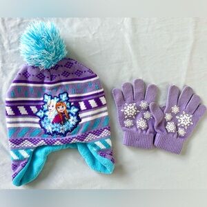 Disney Frozen Youth Winter Hat & Gloves Set – Youth OSFM– Blue & Purple Beanie